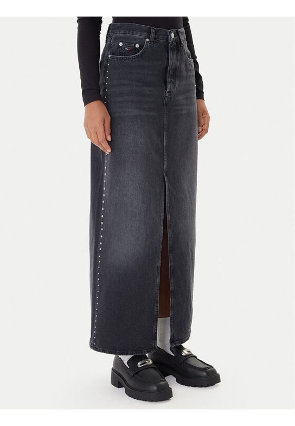 Tommy Jeans Spódnica jeansowa Layla DW0DW21576 Czarny Regular Fit. Kolor: czarny. Materiał: bawełna