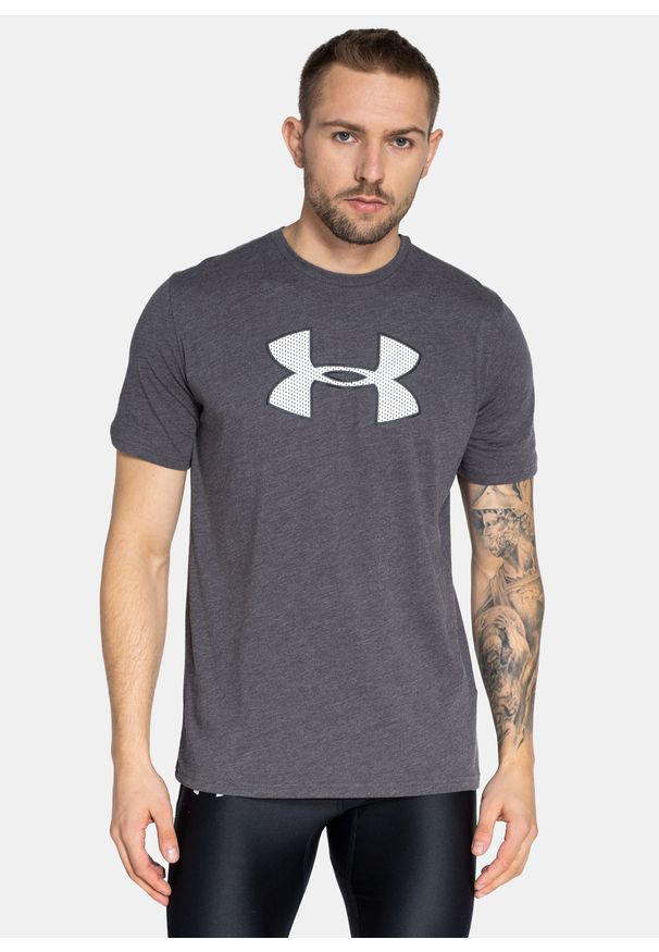 Koszulka Under Armour Sportstyle Big Logo SS (1329583-019). Kolor: szary. Materiał: poliester, bawełna. Długość: długie. Sport: kolarstwo, wspinaczka, fitness