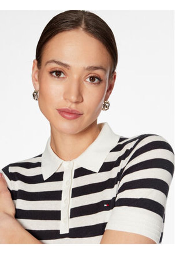 TOMMY HILFIGER - Tommy Hilfiger Polo WW0WW37937 Granatowy Regular Fit. Typ kołnierza: polo. Kolor: niebieski. Materiał: bawełna