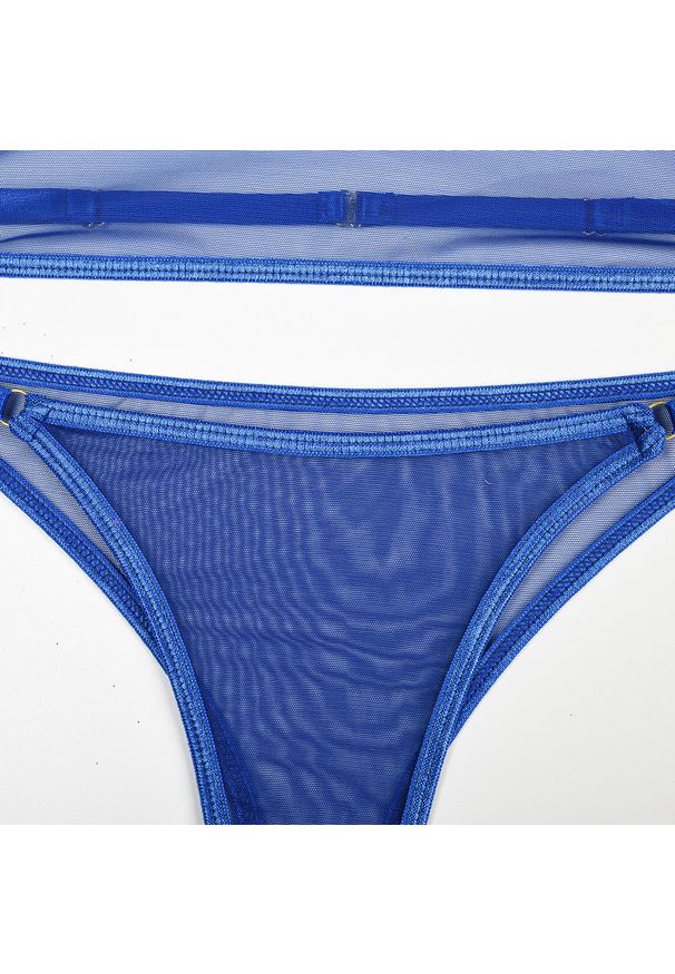 Intica - Komplet bielizny transparentny z chokerem Lashaun. Kolor: czerwony. Materiał: materiał