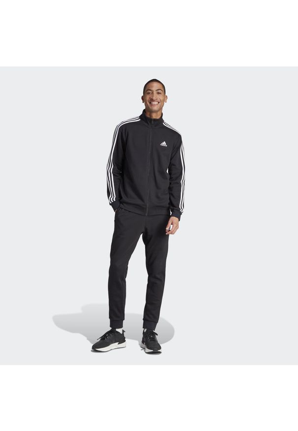 Adidas - Dres Basic 3-Stripes Fleece. Kolor: czarny. Materiał: dresówka