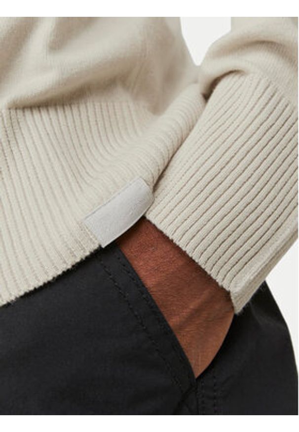 Jack & Jones Sweter Collective 12251556 Beżowy Relaxed Fit. Kolor: beżowy. Materiał: bawełna, syntetyk