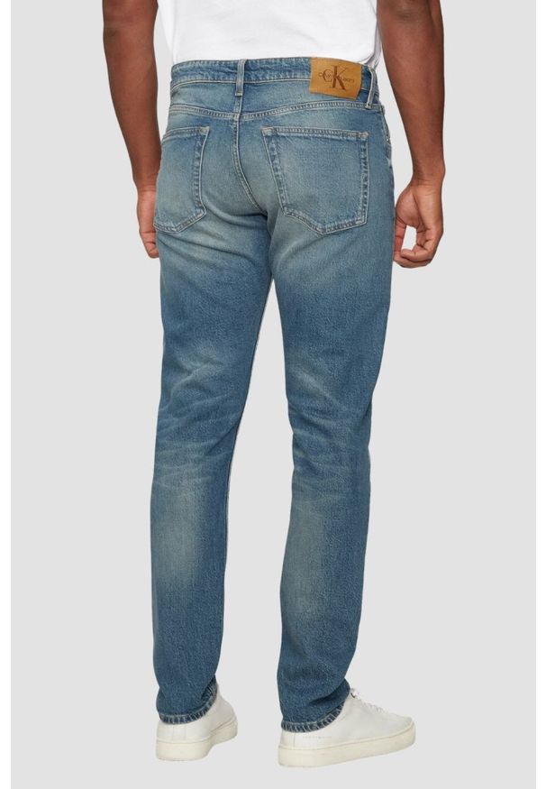 Calvin Klein - CALVIN KLEIN Niebieskie męskie jeansy Skinny, Rozmiar 32/32. Kolor: niebieski