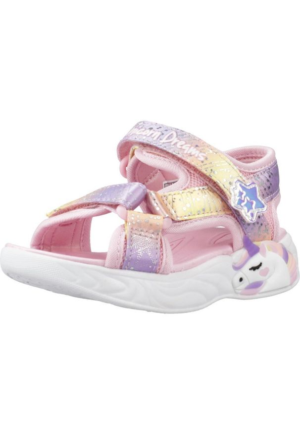 skechers - Buty do chodzenia niemowlęce Skechers Unicorn Dreams. Kolor: różowy. Materiał: syntetyk, materiał. Styl: sportowy