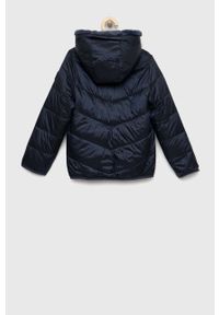 Abercrombie & Fitch kurtka dwustronna dziecięca kolor niebieski. Okazja: na co dzień. Typ kołnierza: kaptur. Kolor: niebieski. Materiał: poliester. Styl: casual #2