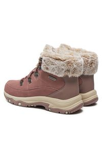 skechers - Skechers Botki Snow Worries 167882/MVE Różowy. Kolor: różowy. Materiał: skóra, zamsz