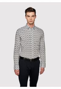 Pako Lorente - PAKO LORENTE – Męska koszula w kolorze białym w granatowo-zielony wzór. Typ kołnierza: kołnierzyk klasyczny. Kolor: zielony, biały, niebieski, wielokolorowy. Materiał: bawełna, elastan. Długość rękawa: długi rękaw. Długość: długie. Styl: klasyczny #3