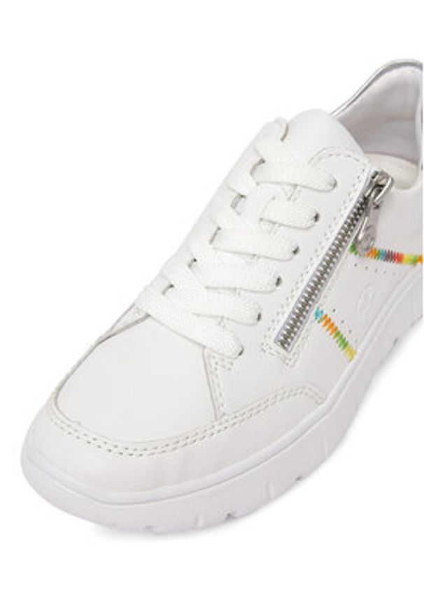 Rieker Sneakersy N1313-80 Biały. Kolor: biały. Materiał: syntetyk, skóra