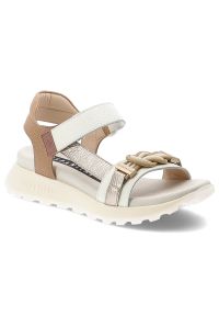 Sandały damskie Hispanitas, cholewka ze skóry naturalnej sportowa forma z regulowanymi paskami odkryta konstrukcja stabilna podeszwa zapewniająca wyg. Okazja: na co dzień. Zapięcie: pasek. Kolor: biały. Materiał: skóra. Styl: sportowy #6