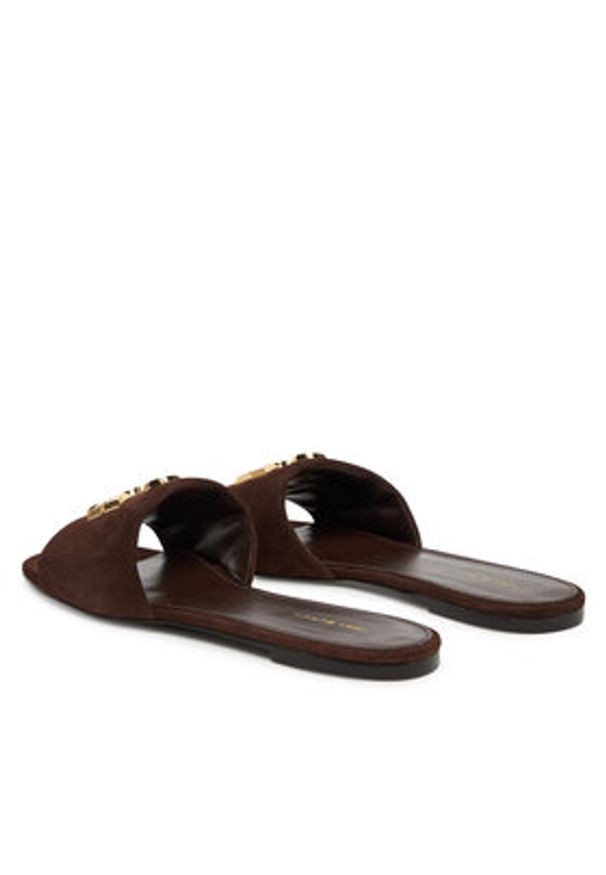Tory Burch Klapki Eleanor Slide 174839 Brązowy. Kolor: brązowy. Materiał: skóra