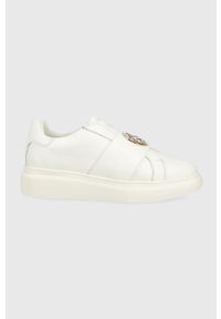 U.S. Polo Assn. sneakersy skórzane kolor biały. Nosek buta: okrągły. Kolor: biały. Materiał: skóra. Obcas: na platformie