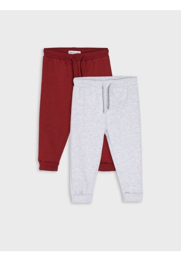 Sinsay - Spodnie dresowe jogger 2 pack - szary. Kolor: szary. Materiał: dresówka