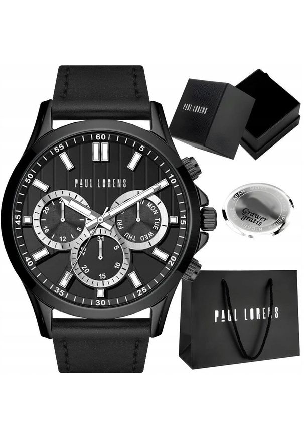 Zegarek męski Paul Lorens SHARK-1A5 Z GRAWEREM