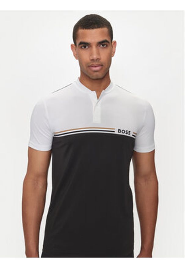 BOSS - Boss Polo Pariq MB 6 50519864 Czarny Slim Fit. Typ kołnierza: polo. Kolor: czarny. Materiał: syntetyk