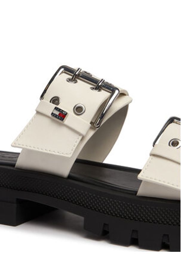 Tommy Jeans Klapki Tjw Buckle Straps Sandal EN02966 Écru. Kolor: kremowy. Materiał: skóra