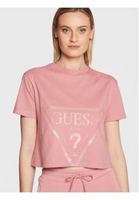 Guess T-Shirt Adele V2YI06 K8HM0 Różowy Regular Fit. Kolor: różowy. Materiał: bawełna #2