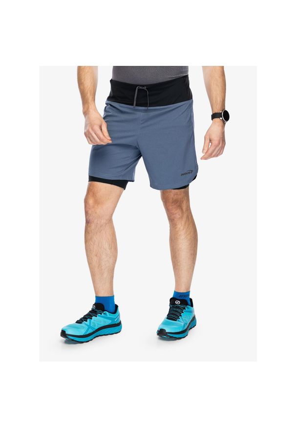 Spodenki do biegania męskie Inov-8 Trailfly Ultra 7 2in1 Short. Kolor: niebieski. Długość: krótkie. Sezon: lato