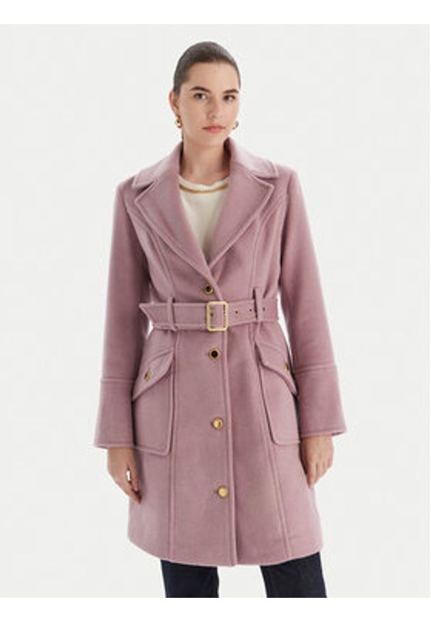 Marciano Guess Płaszcz wełniany 5BGL26 1799Z Fioletowy Regular Fit. Kolor: fioletowy. Materiał: syntetyk, wełna