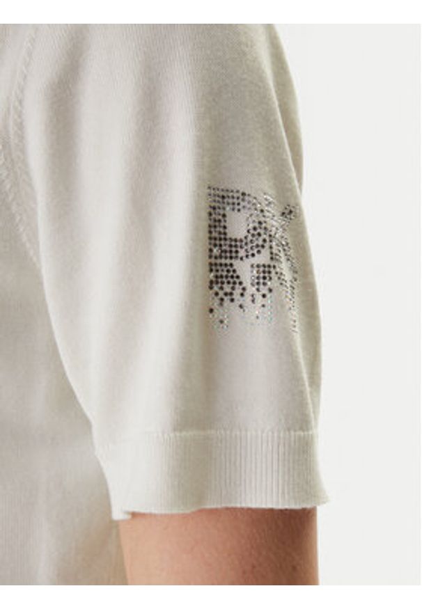 DKNY Sweter DJ6R0242 Écru Regular Fit. Kolor: kremowy. Materiał: syntetyk