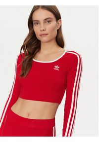 Adidas - adidas Bluzka adicolor 3-Stripes JD4626 Czerwony Slim Fit. Kolor: czerwony. Materiał: bawełna #4