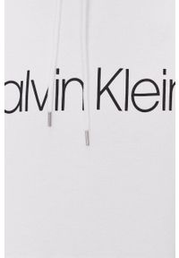 Calvin Klein Bluza bawełniana męska kolor biały z kapturem z nadrukiem. Okazja: na co dzień. Typ kołnierza: kaptur. Kolor: biały. Materiał: bawełna. Wzór: nadruk. Styl: casual #4