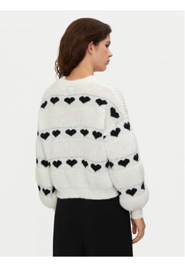 Pieces Sweter Nove 17152014 Écru Regular Fit. Materiał: syntetyk
