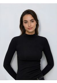 Reserved - Longsleeve z modalem - czarny. Kolor: czarny. Materiał: dzianina. Długość rękawa: długi rękaw