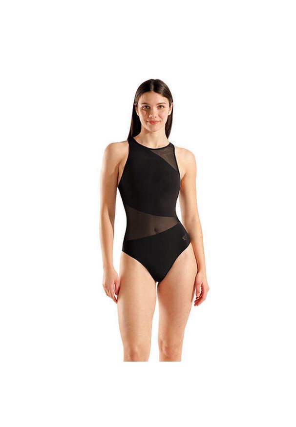 Damski kostium kąpielowy 1-częściowy Arena Mesh Angle Vent Back B. Kolor: czarny. Materiał: mesh