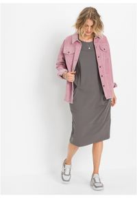 bonprix - Sukienka z dżerseju z kieszeniami. Kolor: szary. Materiał: jersey #1