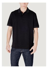 Armani Exchange Polo XM000477 AF10337 FC013 Czarny Regular Fit. Typ kołnierza: polo. Kolor: czarny. Materiał: bawełna