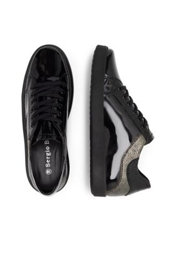 Sergio Bardi Sneakersy WI16-A1005-02SB Czarny. Kolor: czarny. Materiał: skóra, lakier