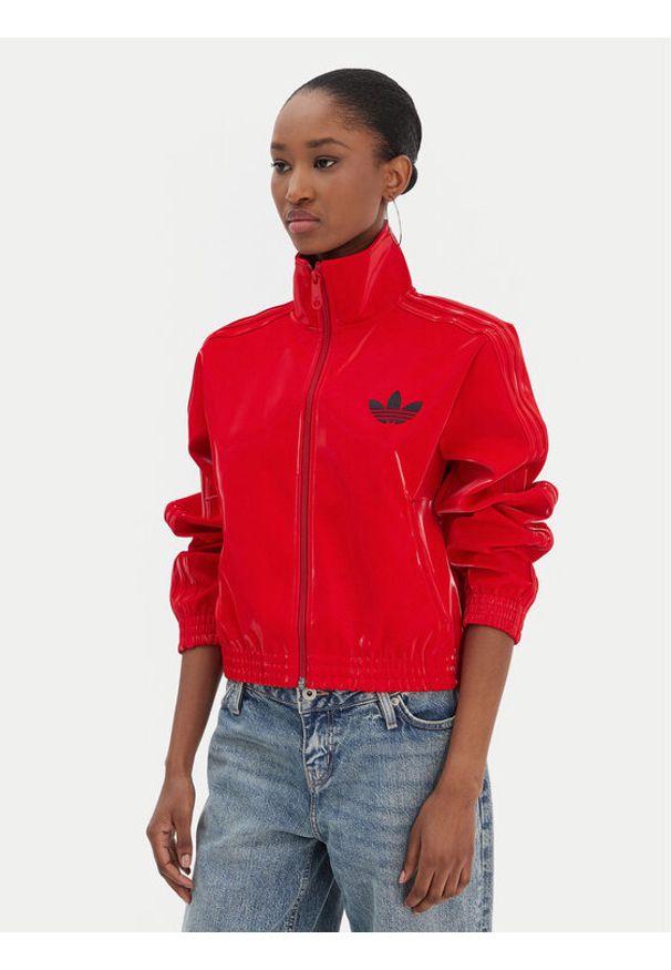 Adidas - adidas Bluza adicolor Holiday JY2616 Czerwony Regular Fit. Kolor: czerwony. Materiał: wiskoza