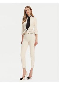 Elisabetta Franchi Spodnie materiałowe PA-T71-51E2-V360 Écru Regular Fit. Materiał: syntetyk #3