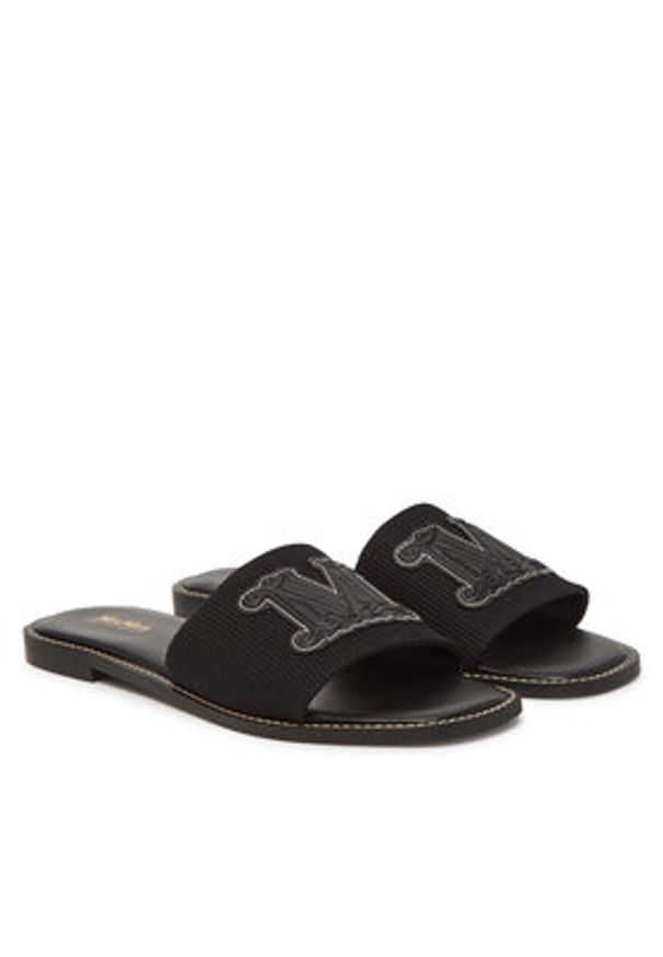 Max Mara Beachwear Klapki 2516521019600 Czarny. Kolor: czarny. Materiał: materiał