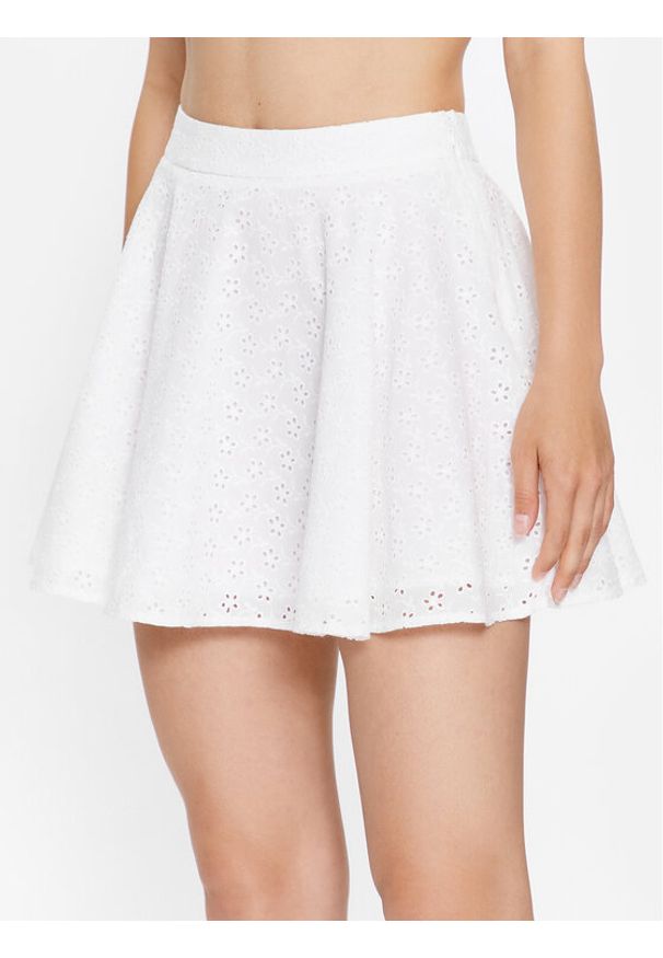 Glamorous Spódnica trapezowa AN4457 Biały Regular Fit. Kolor: biały. Materiał: bawełna