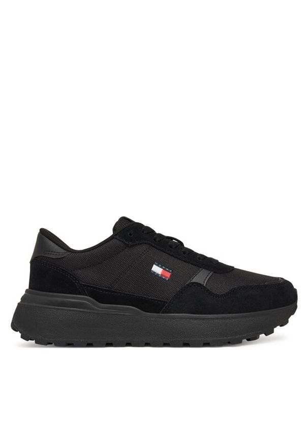 Tommy Jeans Sneakersy Modern Runner Mix EN0EN03100 Czarny. Kolor: czarny. Materiał: zamsz, skóra