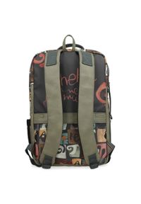 Plecak damski Anekke, wykonany z materiału tekstylnego z dekoracyjnym nadrukiem zamykany na zamek, kolorowy, 42575-001. Materiał: materiał. Wzór: kolorowy, nadruk. Styl: casual, elegancki #7