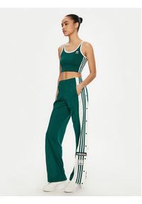 Adidas - adidas Top adicolor 3-Stripes JD4614 Zielony Slim Fit. Kolor: zielony. Materiał: bawełna #4