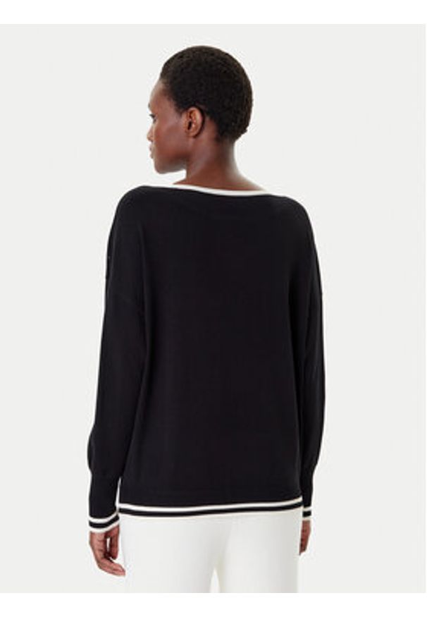 Liu Jo Sport Sweter TF5206 MS63L Czarny Regular Fit. Kolor: czarny. Materiał: syntetyk, wiskoza. Styl: sportowy