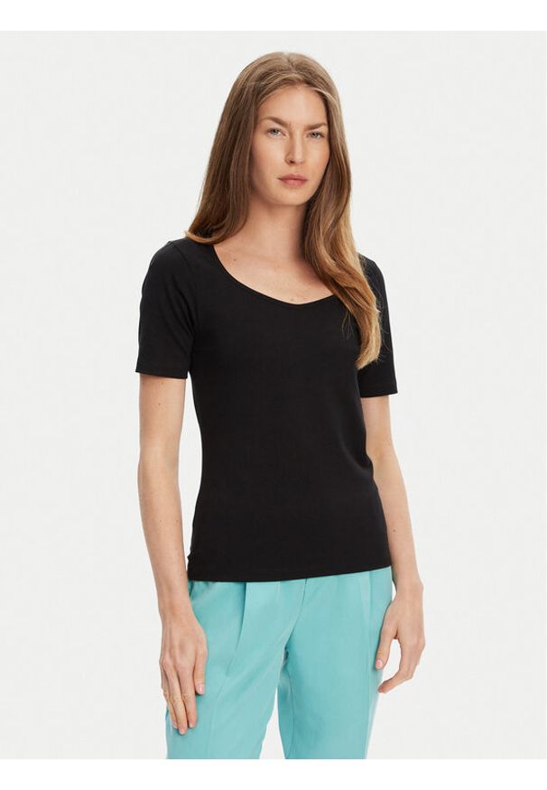 United Colors of Benetton - United Colors Of Benetton T-Shirt 3FJHD401P Czarny Slim Fit. Kolor: czarny. Materiał: bawełna