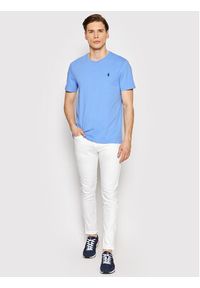 Polo Ralph Lauren T-Shirt 710671438230 Błękitny Custom Slim Fit. Typ kołnierza: polo. Kolor: niebieski. Materiał: bawełna #3