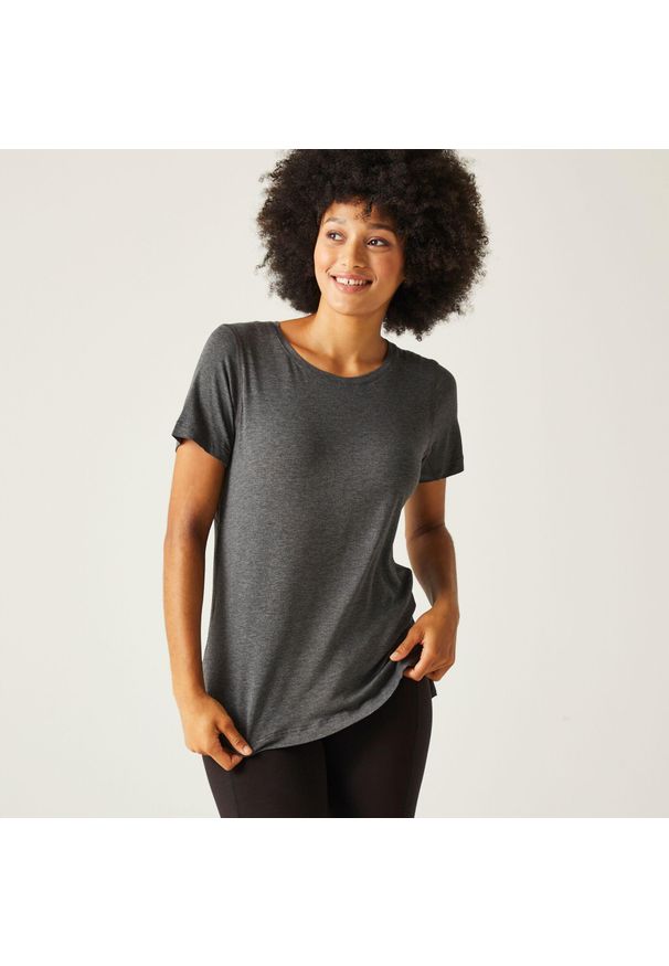 Regatta - Ballyton damska koszulka. Kolor: szary. Materiał: materiał. Długość rękawa: krótki rękaw. Długość: krótkie. Sport: fitness, turystyka piesza