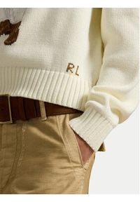 Polo Ralph Lauren Sweter 211A96248001 Écru Relaxed Fit. Typ kołnierza: polo. Materiał: bawełna #5