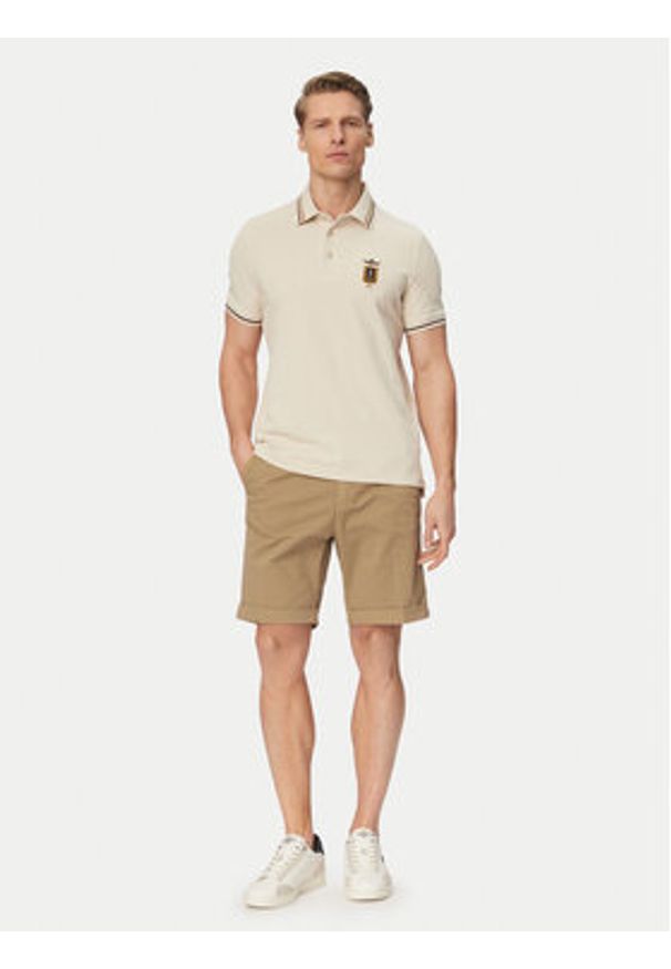 Aeronautica Militare Polo 261PO1914UP00403 Beżowy Regular Fit. Typ kołnierza: polo. Kolor: beżowy. Materiał: bawełna