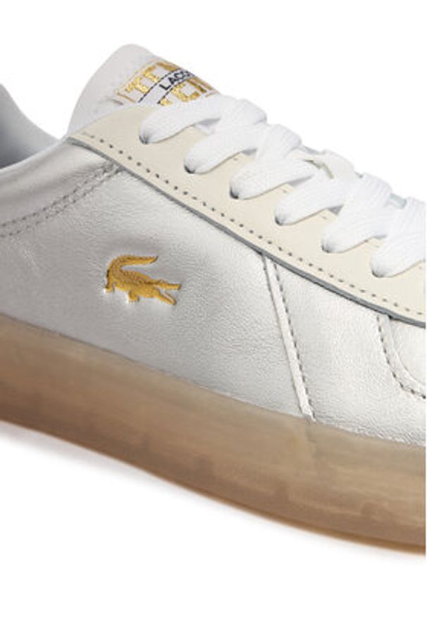Lacoste Sneakersy Baseshot 50SFA0031 Srebrny. Kolor: srebrny. Materiał: skóra