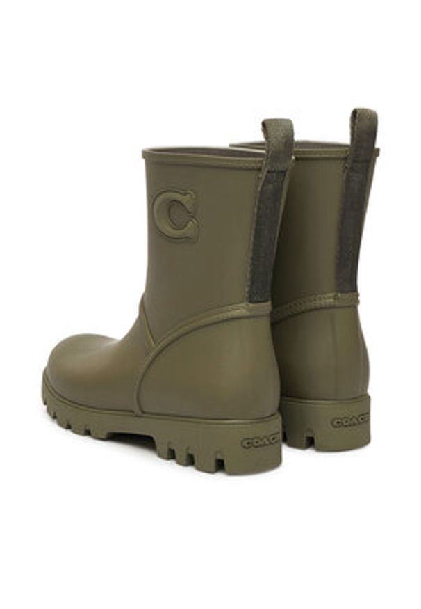 Coach Kalosze Ryder CW977 Khaki. Kolor: brązowy. Materiał: guma