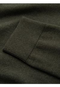 Ombre Clothing - Dzianinowy golf męski z wiskozą – ciemnooliwkowy melanż V5 OM-SWTN-0127 - XXL. Typ kołnierza: golf. Kolor: niebieski. Materiał: wiskoza, dzianina. Wzór: melanż. Styl: klasyczny, elegancki #8