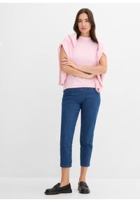 bonprix - Spodnie Straight, mid waist, z wygodnym paskiem (2 pary). Kolor: niebieski #3