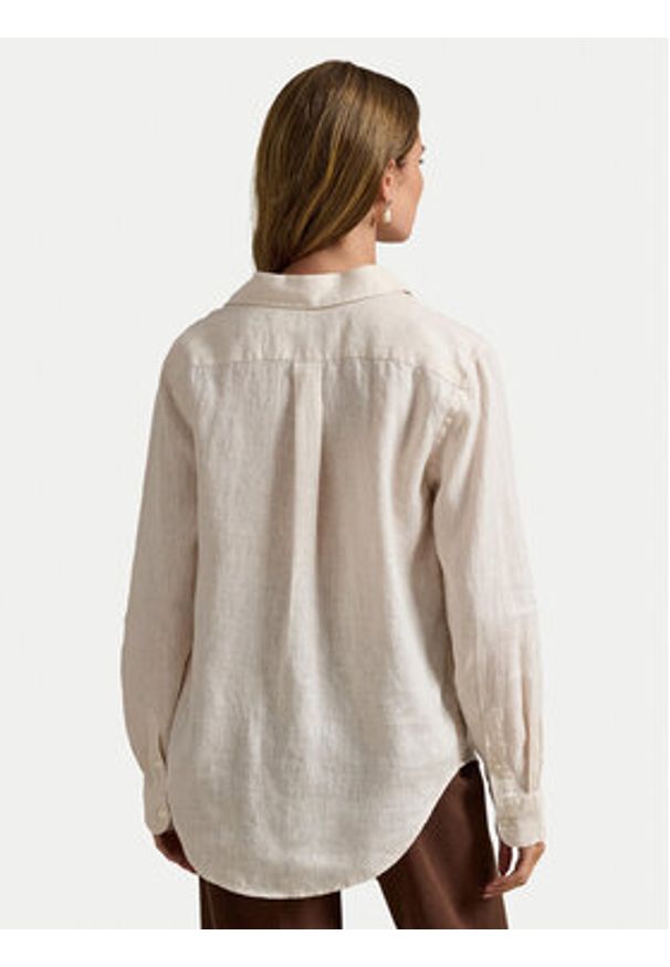 Polo Ralph Lauren Koszula 211970730511 Beżowy Classic Fit. Typ kołnierza: polo. Kolor: beżowy. Materiał: len