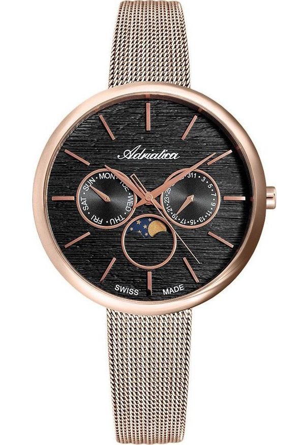Zegarek Adriatica Zegarek damski Adriatica A3732.R116QF różowe złoto. Kolor: złoty, wielokolorowy, różowy